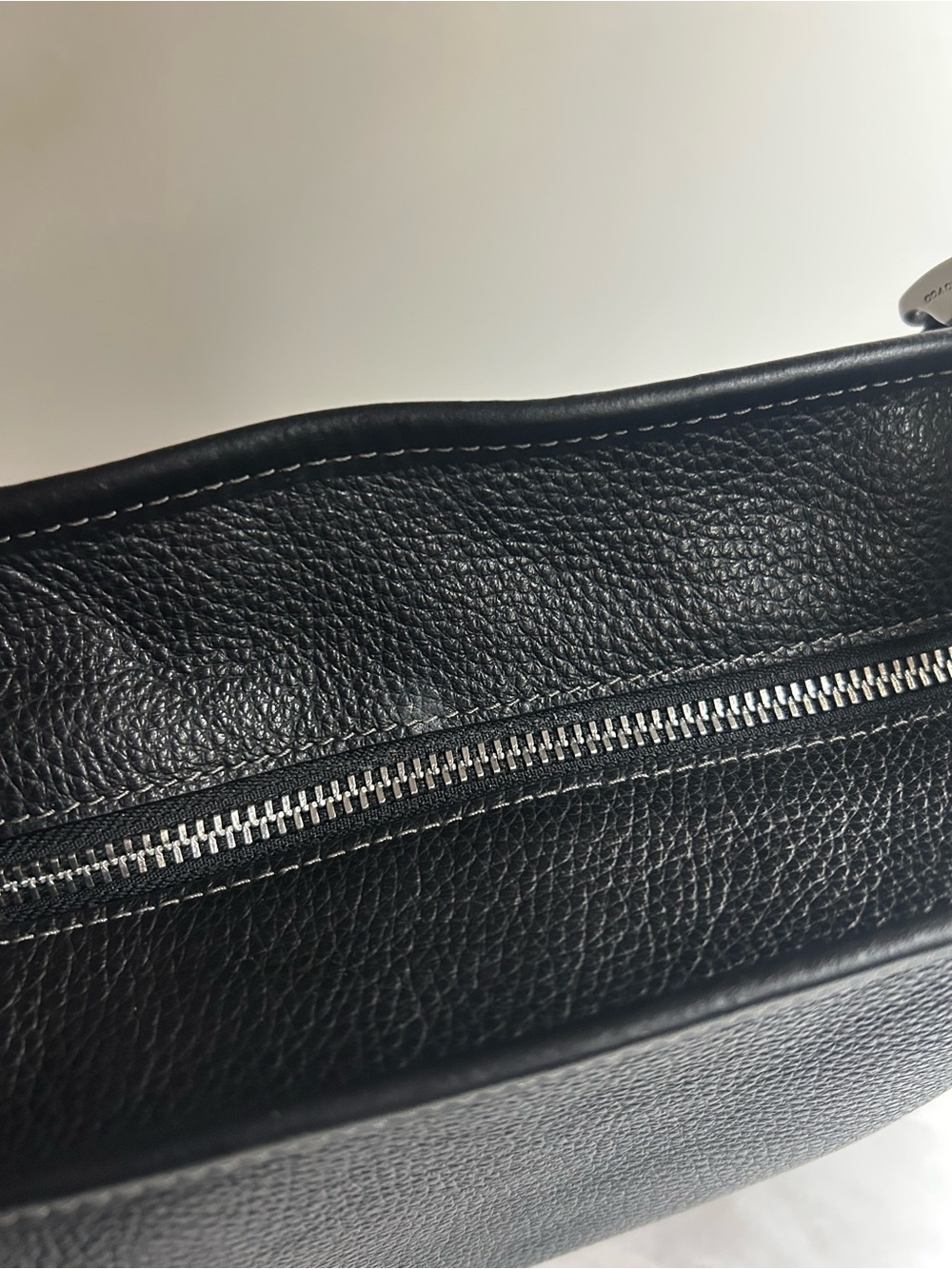 Coach Black Pebbled Leather Double-Handle Tote - Picture 2 of 11